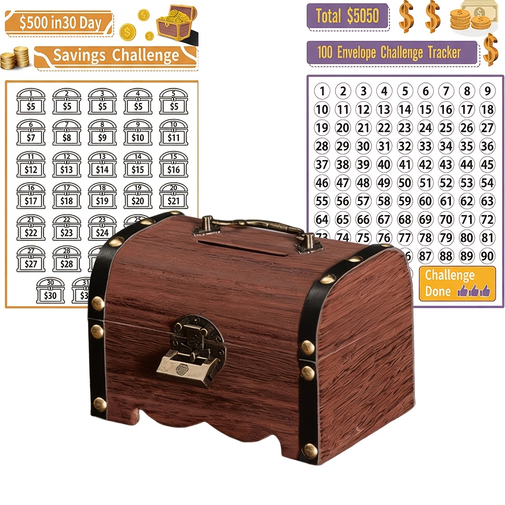 Wooden Treasure Box Decorative Jewelry Storage Box